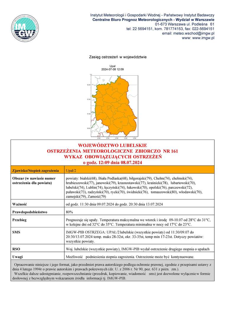 Grafika przedstawiająca treść ostrzeżenia