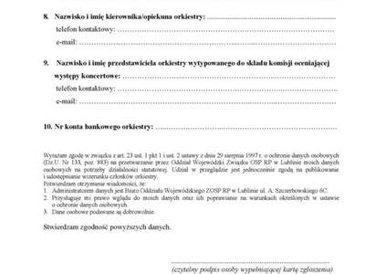 Zdjęcie Karty zgłoszeniowej