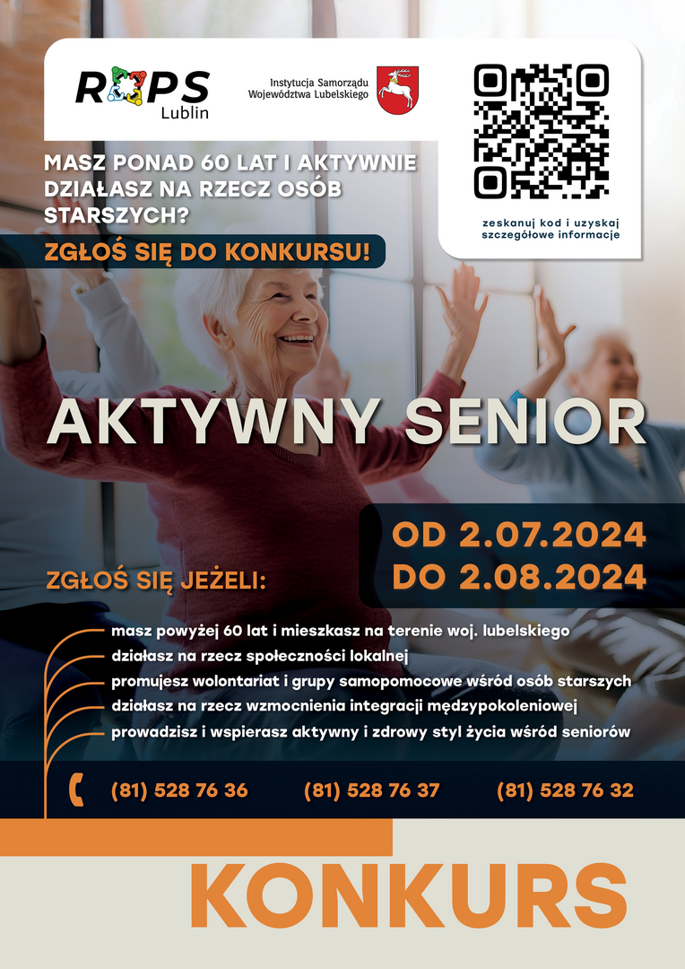 Zdjęcie plakatu dot. Konkursu: "Aktywny Senior"