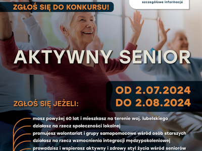 Zdjęcie plakatu dot. Konkursu: "Aktywny Senior"