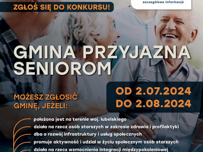 Zdjęcie plakatu dot. Konkursu: "Gmina przyjazna Seniorom"