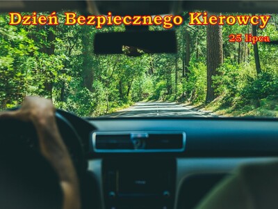 Zdjęcie kierowcy w samochodzie na tle lasu