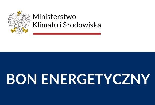 Obrazek przedstawiający logo Ministerstwa Klimatu i Środowiska oraz napis BON ENERGETYCZNY