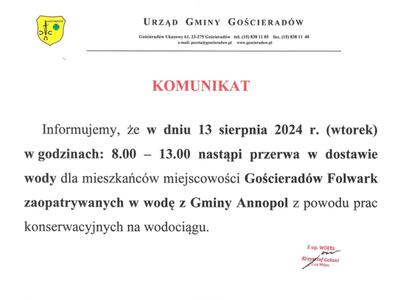 Zdjęcie komunikatu