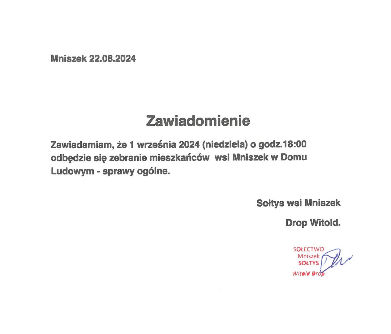 Zdjęcie zawiadomienia