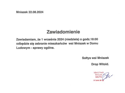 Zdjęcie zawiadomienia