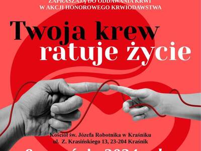 Zdjęcie plakatu akcji krwiodawstwa
