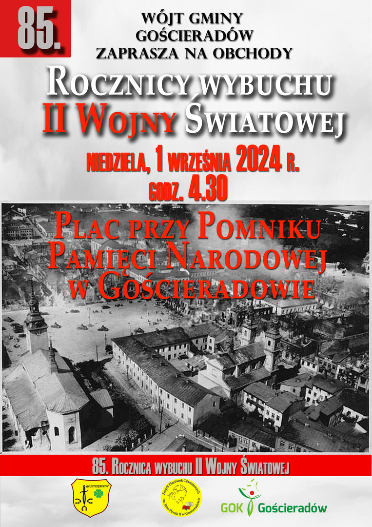 Zdjęcie plakatu 85. Rocznicy wybuchu II Wojny Światowej