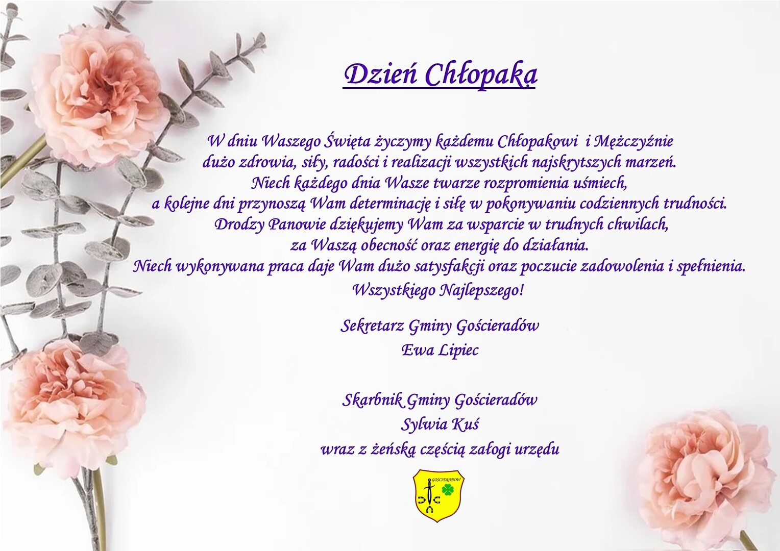 Zdjęcie życzeń z kwiatami