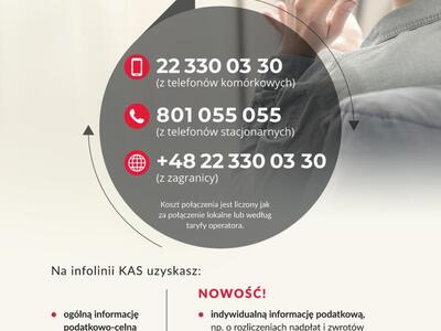 Plakat informujący o nowych numerach (infolinia)