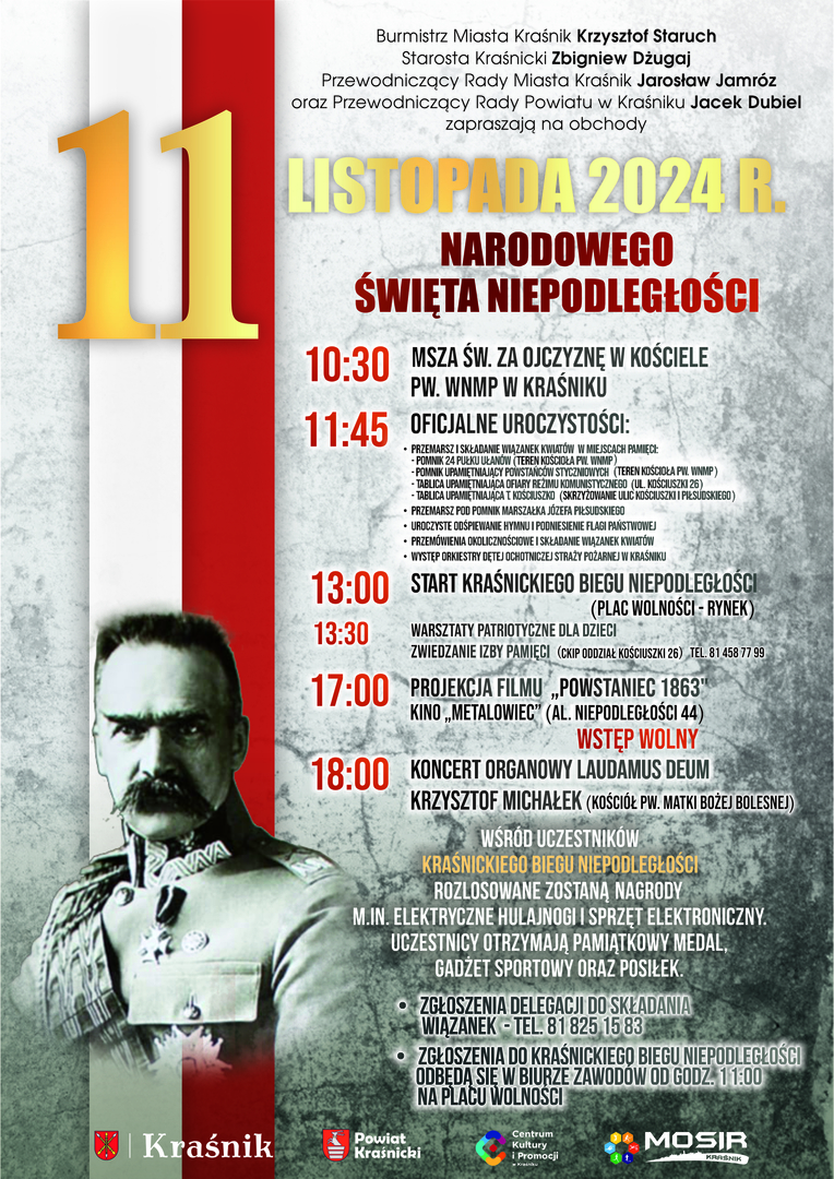 Zdjęcie plakatu dotyczącego Święta Niepodległości