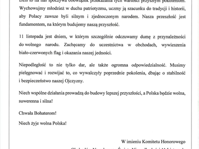 Zdjęcie Odezwy 11 Listopada