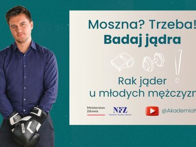 Zdjęcie mężczyzny z informacją o badaniu