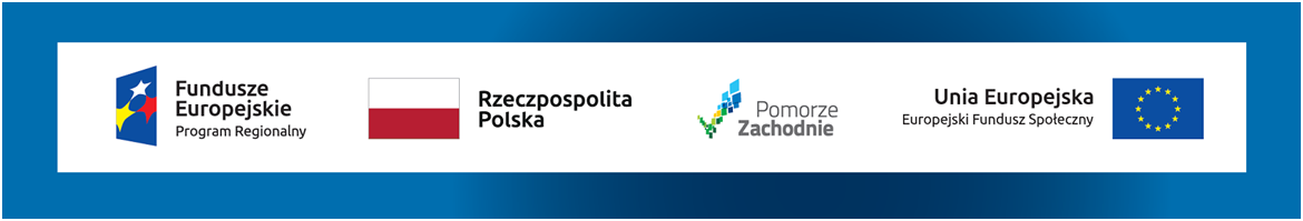 Logotypy Fundusze Europejskie Rzeczpospolita Polska Pomorze Zachodnie Unia Europejska
