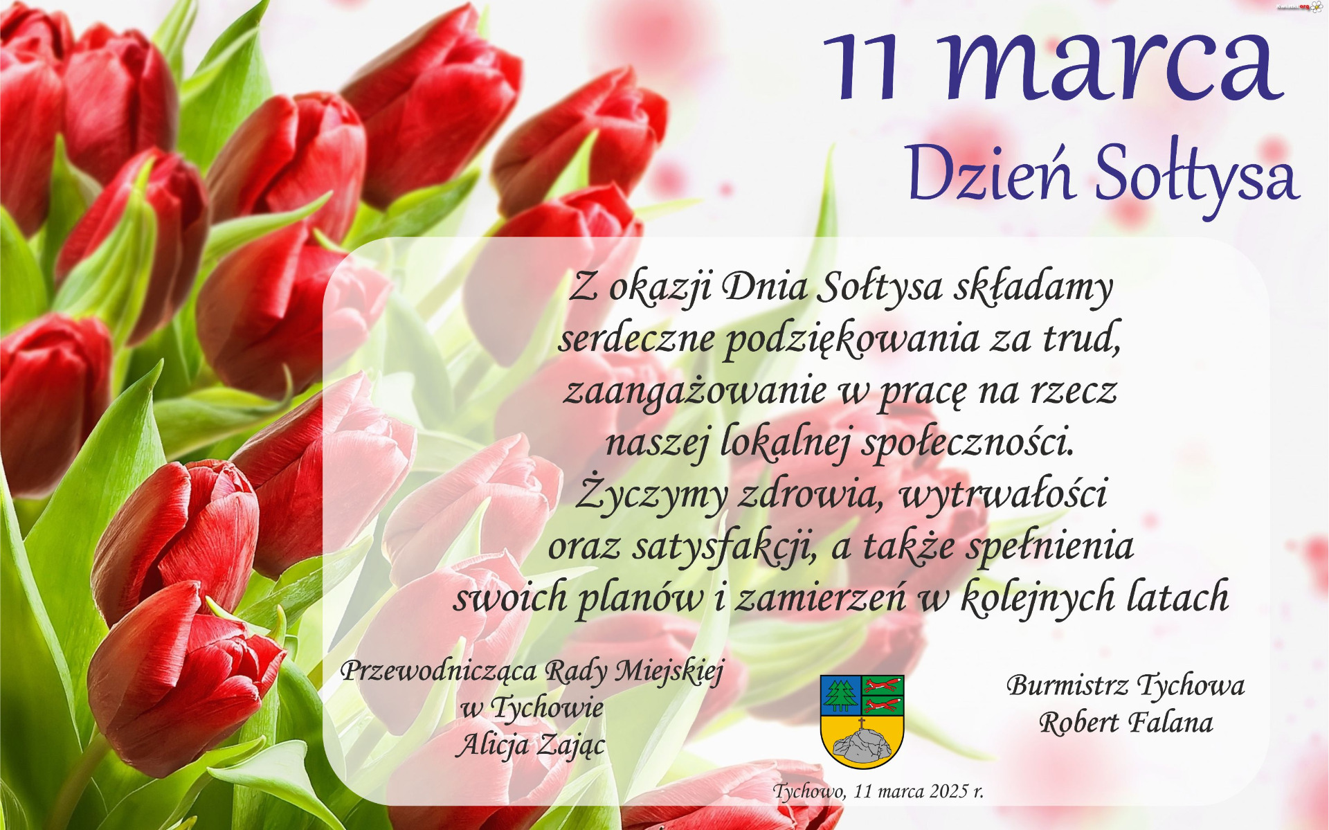 Życzenia z okazji Dnia Sołtysa - tulipany