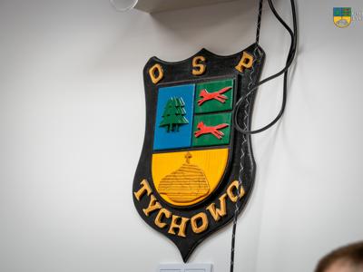 OSP Tychowo- logo z herbem Gminy Tychowo