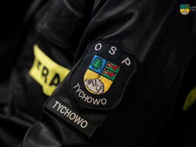 OSP Tychowo- logo z herbem Gminy Tychowo