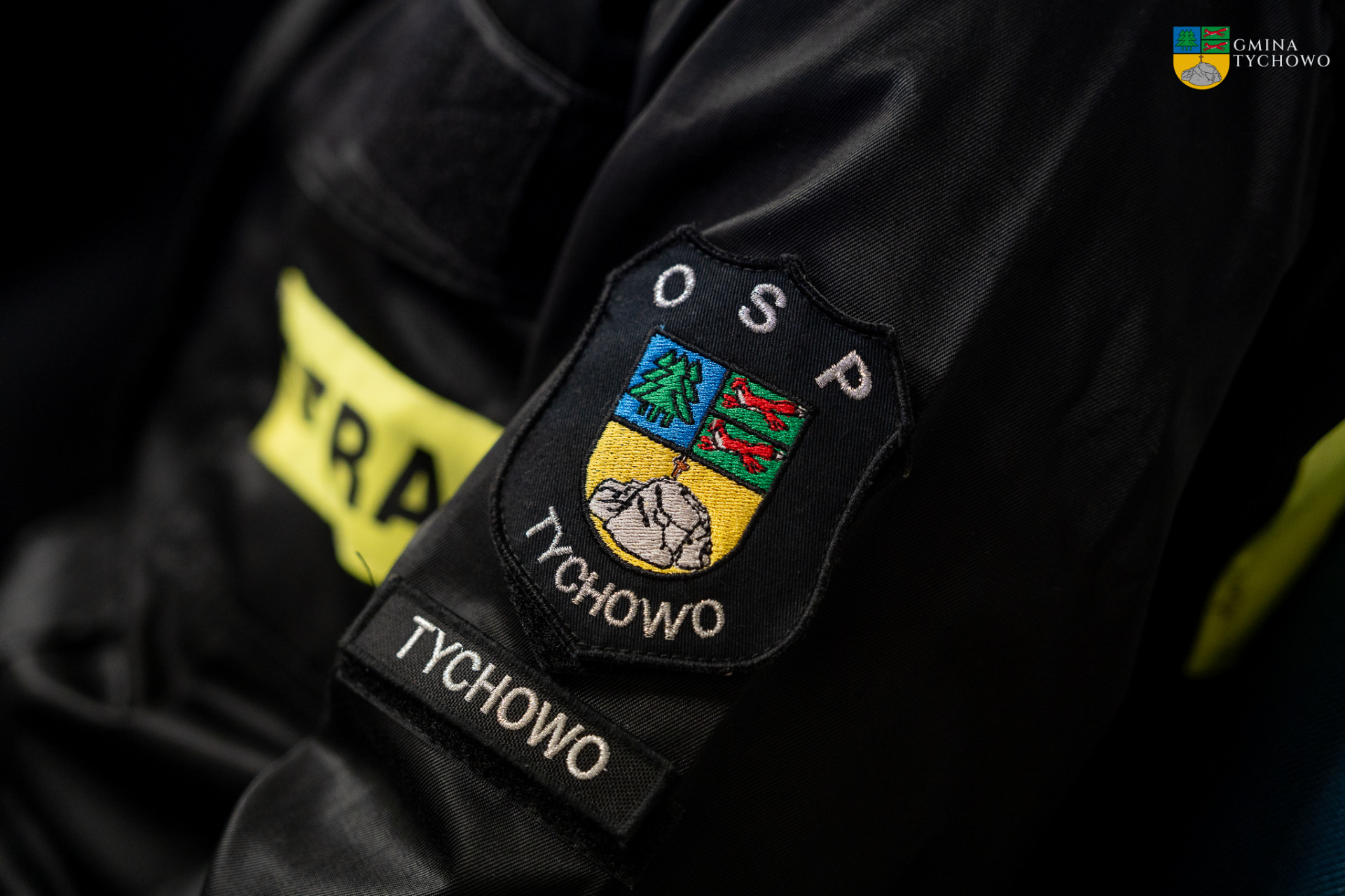 OSP Tychowo- logo z herbem Gminy Tychowo