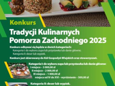 Plakat informujący o  Konkursie Tradycji Kulinarnych Pomorza Zachodniego