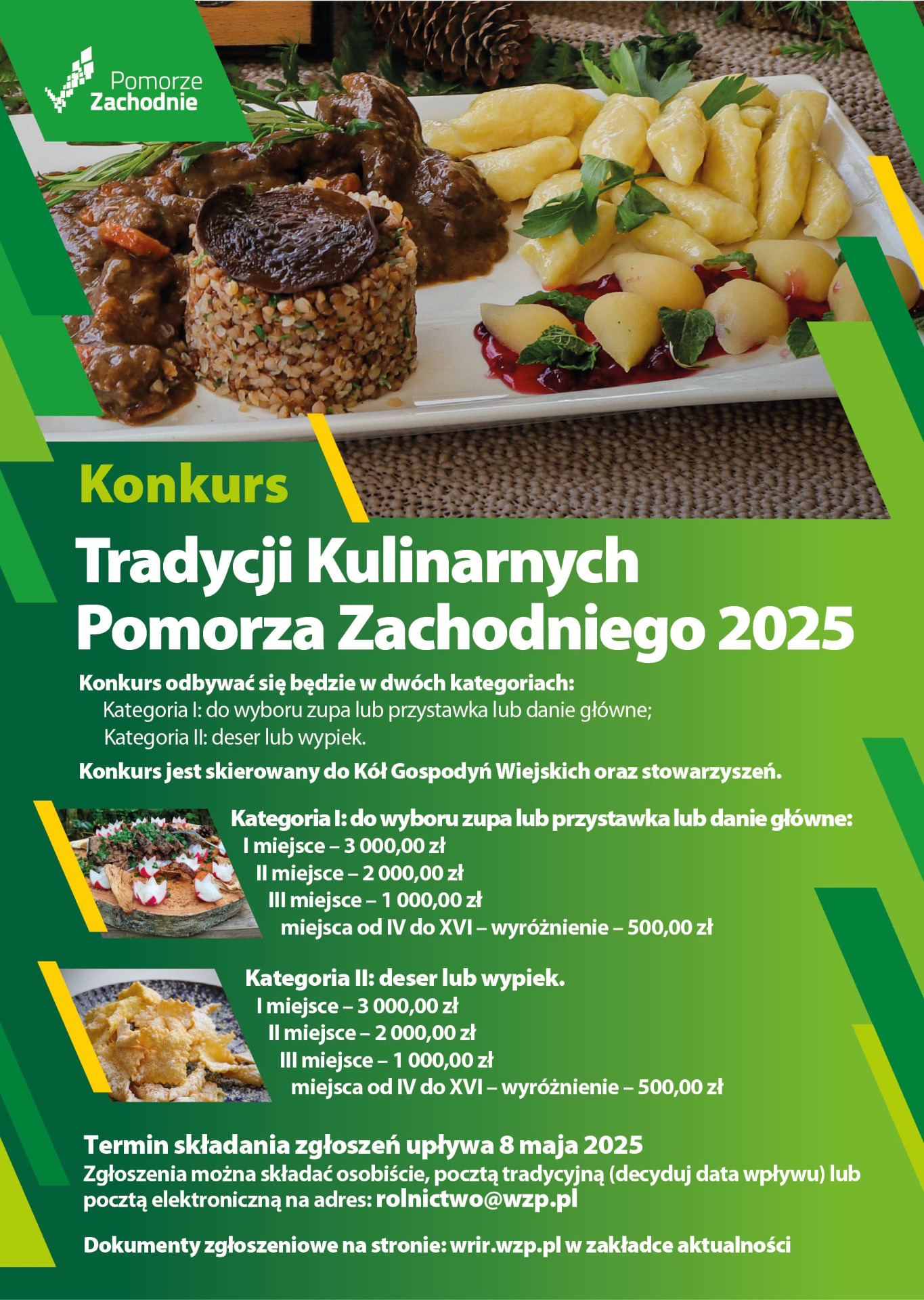 Plakat informujący o  Konkursie Tradycji Kulinarnych Pomorza Zachodniego