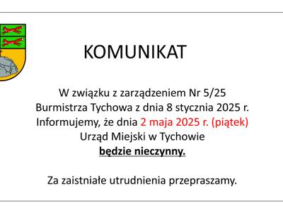 Na obrazku herb Gminy Tychowo oraz informacja zawarta w tekście do artykułu.