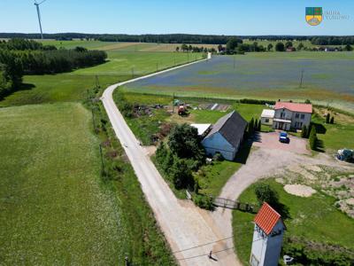 Przebudowa drogi na Kolonii Dobrowo zdjęcie wykonano z drona.