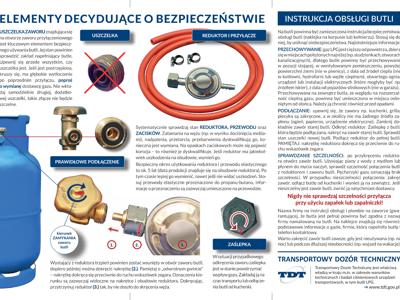 Ulotka informacyjna dotycząca bezpiecznej butli.