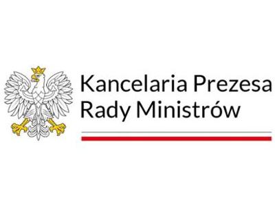 Na zdjęciu widnieje orzeł z herbu Polski oraz napis Kancelaria Prezesa Rady Ministrów