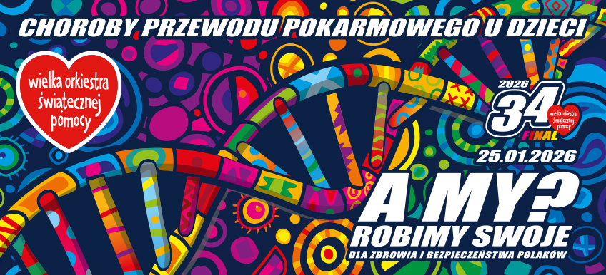 Plakat informjący o Finale Wielkiej Orkiestry Świątecznej Pomocy