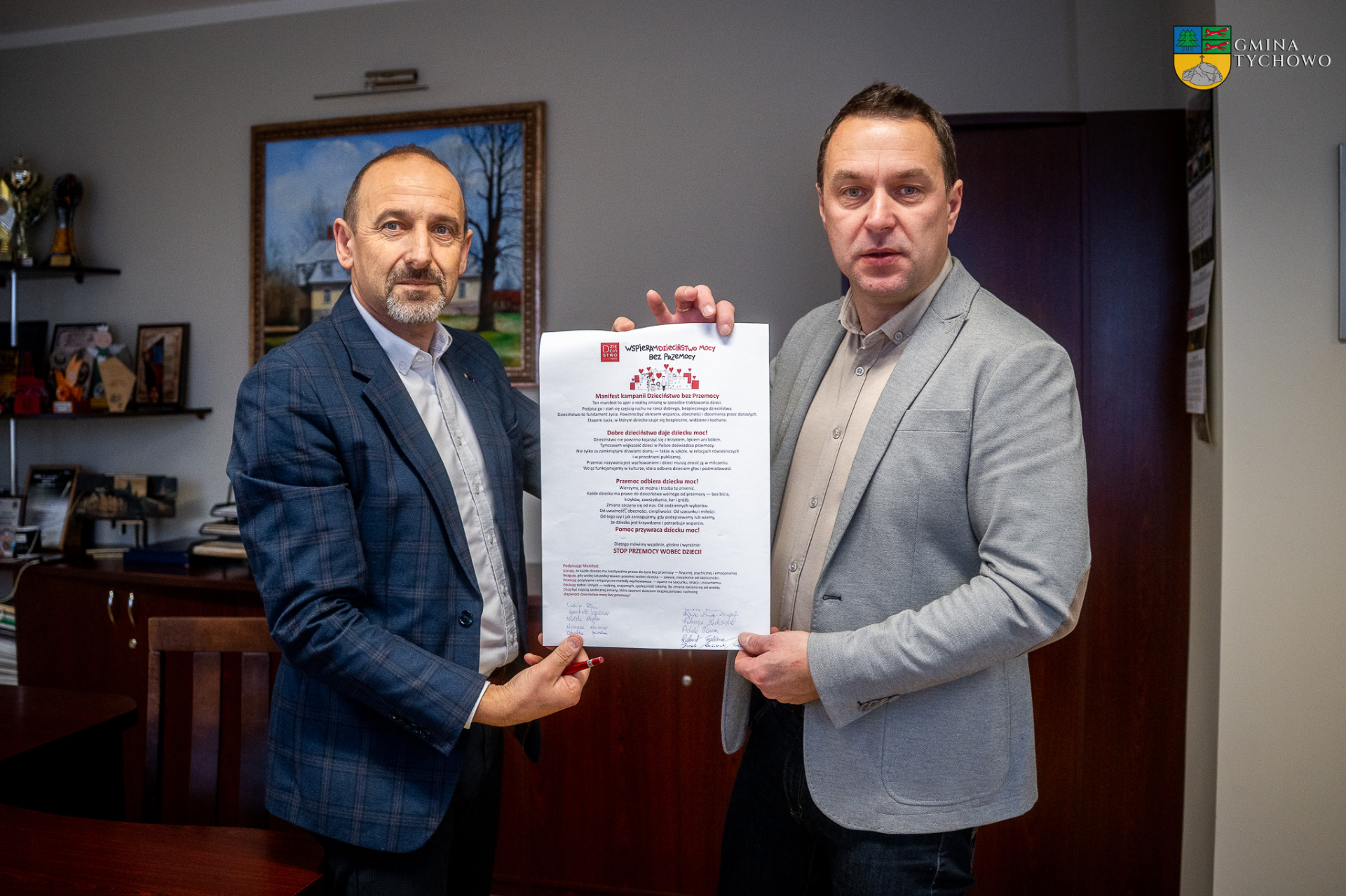 Na zdjęciu Burmistrz Tychowa Robert Falana oraz Zastępca Burmistrza Tychowa Jacek Marcinkowski.
