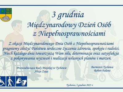 Życzenia z okazji  3 grudnia - Międzynarodowy Dzień Osób z Niepełnosprawnościami