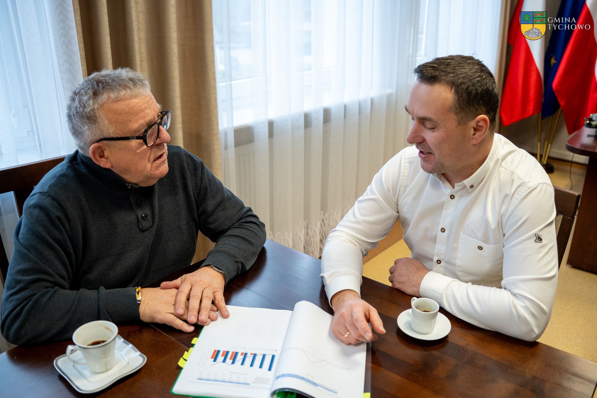 Na zdjęcciu Senator Rzeczypospolitej Polskiej Janusz Gromek oraz Burmistrz Tychowa Robert Falana