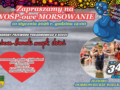Plakat zapraszający na morsowanie z WOŚP