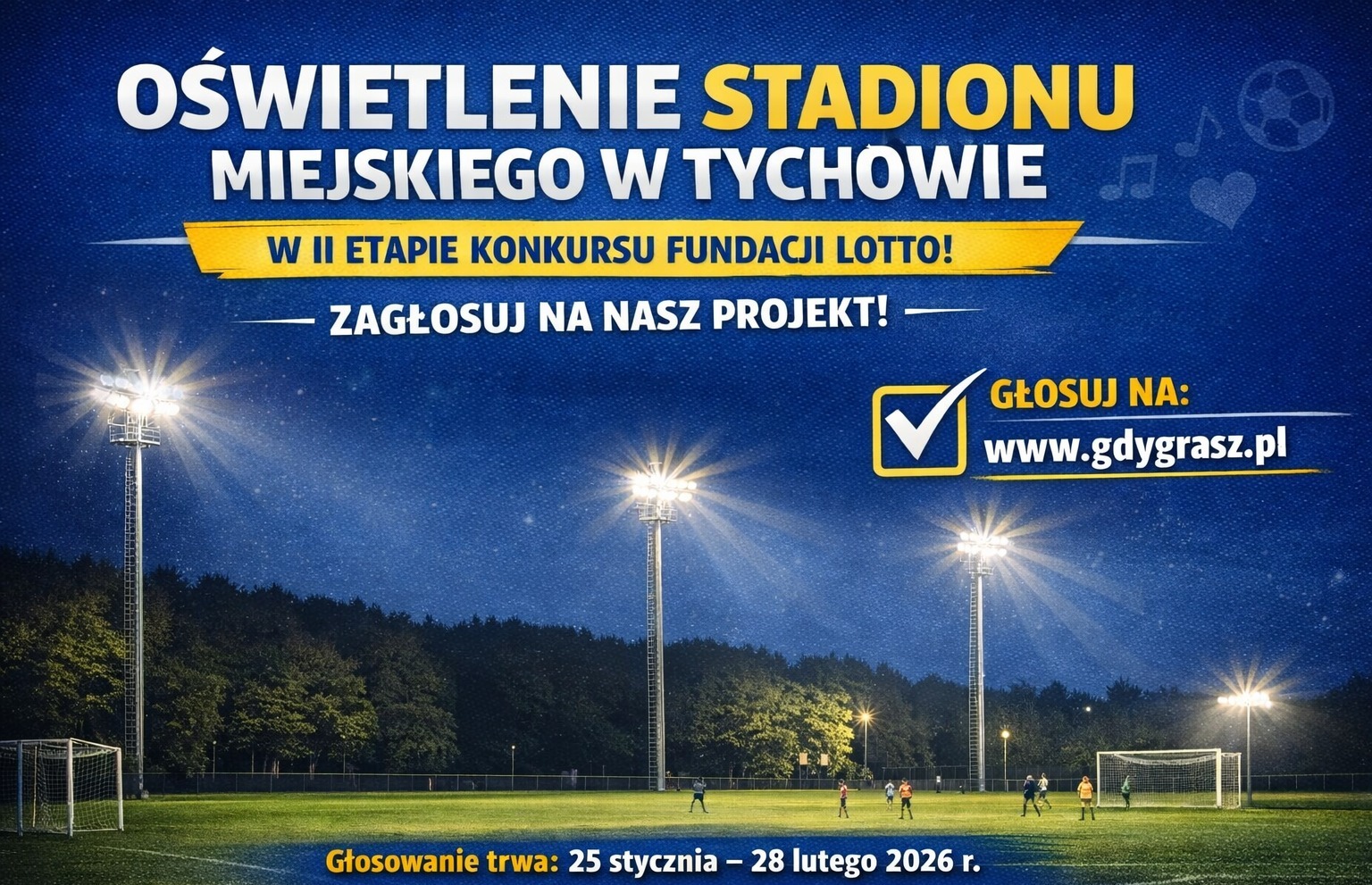 Plakat informujący o  II etapie konkursu Fundacji LOTTO.