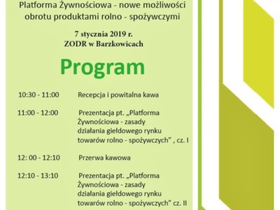 Zdjęcie przedstawia program konferencji w dniu 7 stycznia 2019 roku