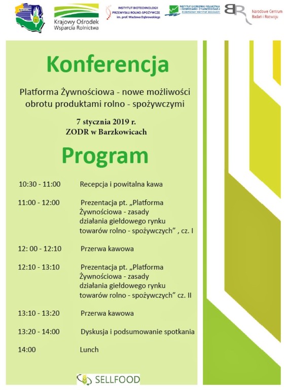 Zdjęcie przedstawia program konferencji w dniu 7 stycznia 2019 roku