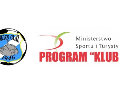 Na zdjęciu logo klubu GKLMS „Głaz” Tychowo  oraz Ministerstwa Sportu i Turystyki