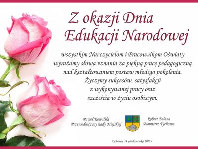 Życzenia z okazji Dnia Edukacji Narodowej
