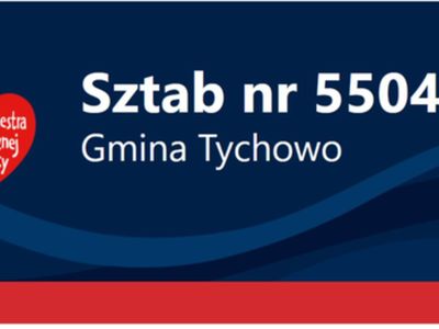 Sztab nr 5504 Gmina Tychowo. Na zdjęciu czerwono serduszko Wielkiej Orkiestry Świątecznej Pomocy