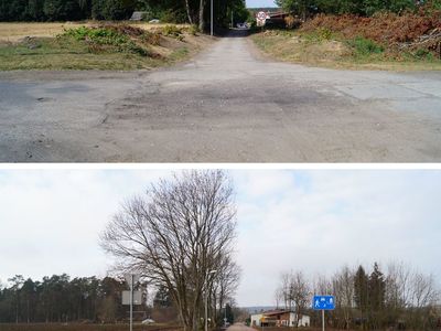 Droga gminna w Liśnicy, stan przed i po zakończeniu inwestycji