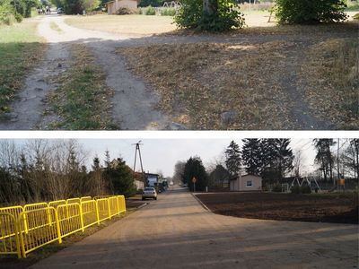 Droga gminna w Liśnicy, stan przed i po zakończeniu inwestycji