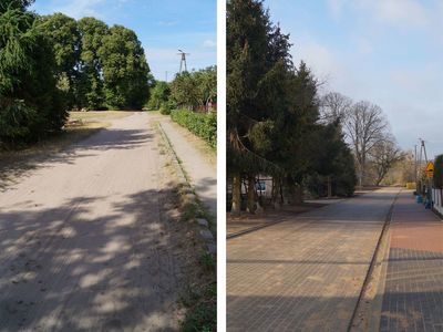 Droga gminna w Liśnicy, stan przed i po zakończeniu inwestycji