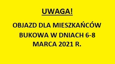 Uwaga - informacja objeździe
