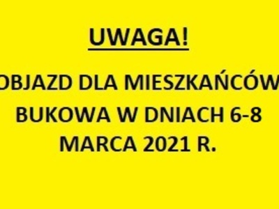 Uwaga - informacja objeździe