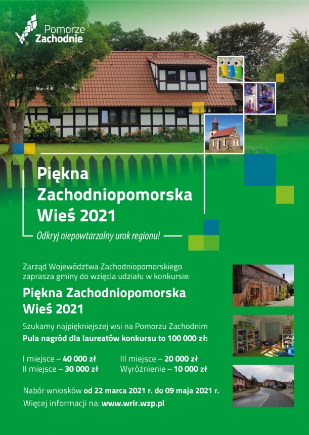 Plakat konkursu Piękna Zachodniopomorska Wieś 2021
