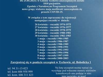 plakat programu szczepień.