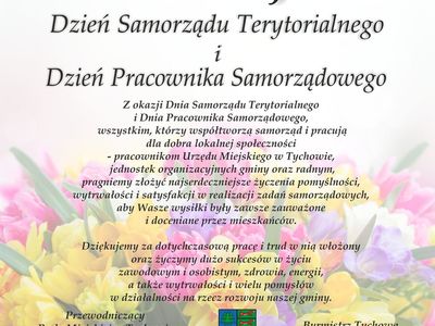 Życzenia z okazji Dnia Samorządu Terytorialnego i Dzień Pracownika Samorządowego.