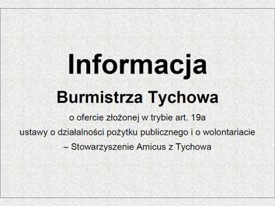Informacja Burmistrza Tychowa