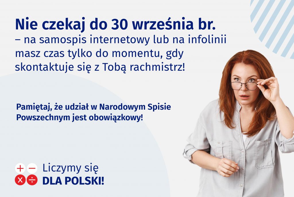 Nie czekaj do 30 września! Wejdź na spis.gov.pl lub zadzwoń na infolinię 22 279 99 99