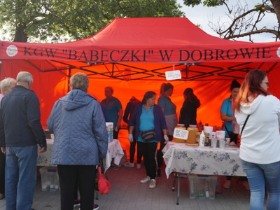 Na zdjęciu KGW "Babeczki" z Dobrowa podczas uroczystego otwarcia Parku Miejskiego w Tychowie.